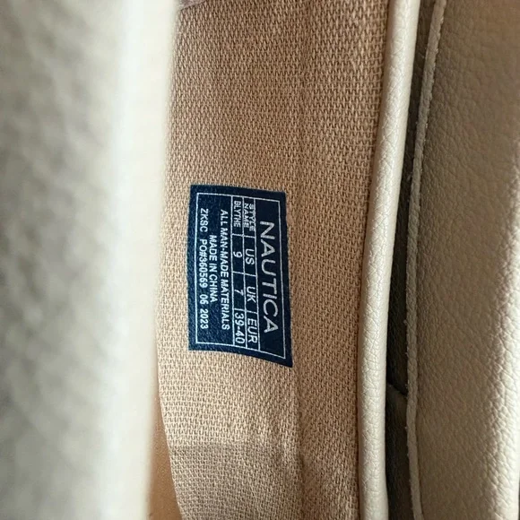 Nautica Women's Beige Loafers with Gold Accent - Picture 3 of 6